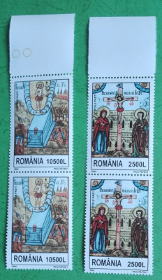 TIMBRE ROMANIA MNH LP 1583/2002 SFINTELE PASTI - Serie in pereche foto