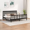 VidaXL Cadru pat cu tăblie 200x200 cm, negru, lemn masiv de pin 3188230