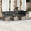 Gossi set mobilier de gradina cu perne, 10 piese, gri, poliratan