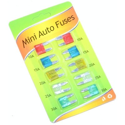 Set 10 mini sigurante auto, 10A, 15A, 20A, 25A, 30A foto