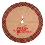 Covoras fusta pentru brad, Bej, Carouri Merry Christmas, 102cm, CMCLASS
