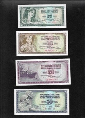Set Iugoslavia 5 + 10 + 20 + 50 + 100 + 500 + 1000 dinari dinara aunc/unc foto