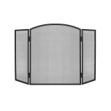 Panou protectie semineu, otel, negru, 118x76 cm, Isotrade