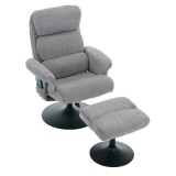 Fotoliu de relaxare cu funcție de &icirc;nclinare și masaj &icirc;n 5 puncte, Gri | Aosom Romania