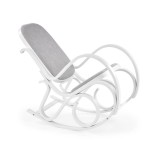 Scaun balansoar HM Max Bis Plus, textil, cadru lemn curbat, 90 kg, alb