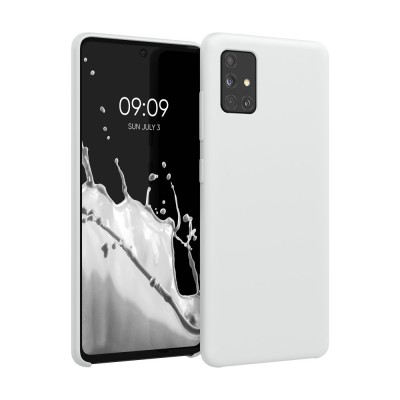 Husa Kwmobile pentru Samsung Galaxy A51, Silicon, Alb, 51197.48 foto