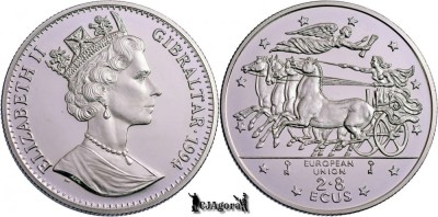 1994 PM, 2.8 ECUs - Elisabeta a II-a - Gibraltar| KM 489 | PROOF foto