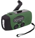 Radio Portabil ZEQAS cu incarcare solara, USB si manivela, pentru iesiri in natura, 2000 mAh, functie Power Bank, impermeabil si lanterna, culoare ver