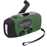 Radio Portabil ZEQAS cu incarcare solara, USB si manivela, pentru iesiri in natura, 2000 mAh, functie Power Bank, impermeabil si lanterna, culoare ver