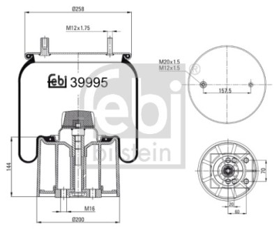 FEBI BILSTEIN 39995 Burduf, suspensie pneumatica foto