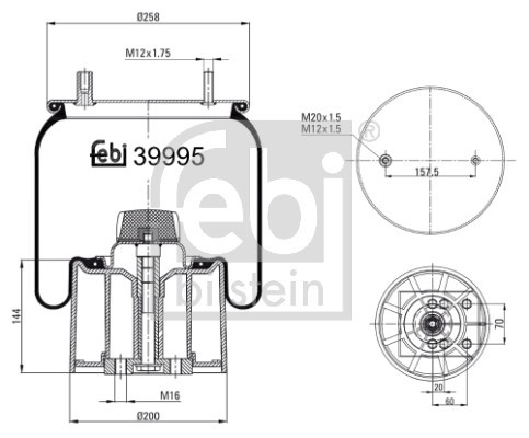 FEBI BILSTEIN 39995 Burduf, suspensie pneumatica