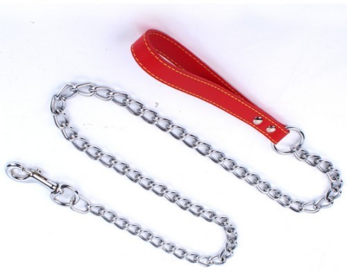 Lesa lant 1,6 mm/1,2 m &amp; maner piele rosu