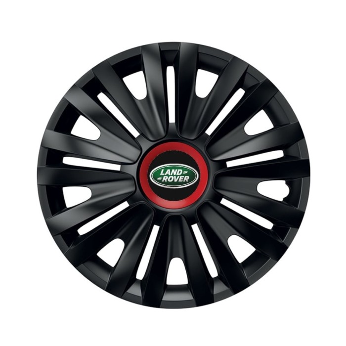 Set 4 capace roti Negre Cu Inel Rosu Royal R14 pentru gama auto Land Rover