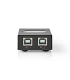 Switch USB 2 porturi negru Nedis