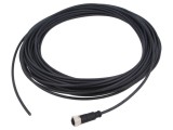 Conector M12 mufă mamă 4 pini drept cod A HARTING cu cablu 20m PUR