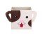 ZCutie Depozitare, Bej/Maro, Catifea Catelus 30x30x30 cm