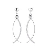 Cumpara ieftin Cercei lungi de argint 925, JW1611, model cu pietre, placati cu rodiu