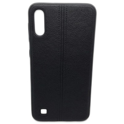 Husa Silicon Samsung A50 A505 A30S A307 Black leather foto