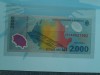 2000 lei 1999 Romania bancnota UNC Eclipsa totala de soare pliant folder seria A