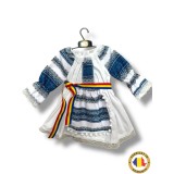 Cumpara ieftin Rochita traditionala romaneasca cu broderie si brau tricolor - TDPITI14