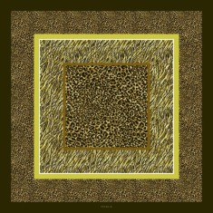 Batic Animal Print din mătase naturală - olive/lime