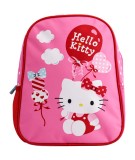 Ghiozdan Gradinita Hello Kitty Pigna, Roz, 28x24x9 cm, Ajustabil, Fermoar, Poliester, Fete