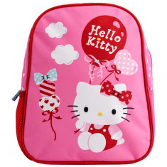 Mini ghiozdan, gradinita, imprimeu Hello Kitty, ajustabil, cu fermoar