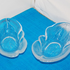 Boluri cristal suflate manual set 2 buc. -Leaf- design Ann & Goran Warff, KOSTA