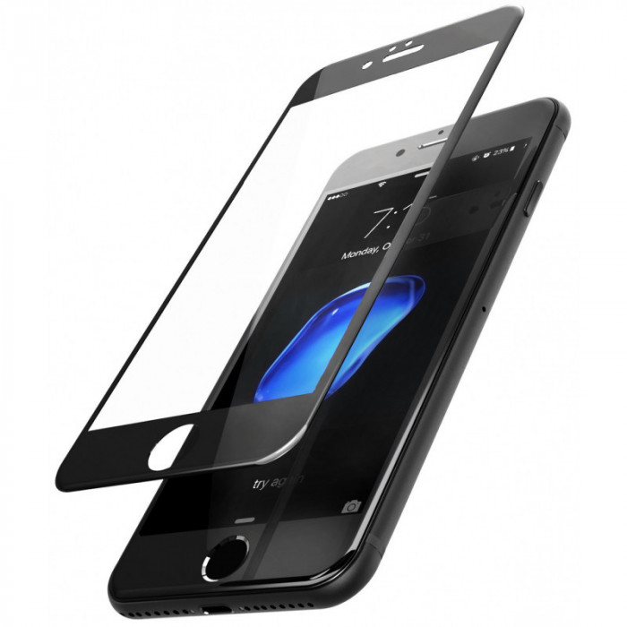 Folie Protectie ecran antisoc Apple iPhone 8 Tempered Glass Full Face 5D neagra