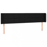 Cumpara ieftin Tablie de pat cu aripioare negru 203x16x78/88 cm textil