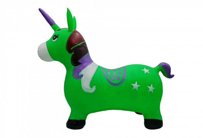 Unicorn din cauciuc gonflabil verde, 7Toys