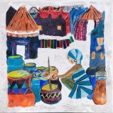Cumpara ieftin Afrika / Die T&ouml;pferin (Africa/Olarul) - pictură modernă &icirc;n tehnică mixtă (2002)