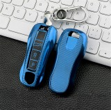 Husa Cheie Porsche Smartkey TPU+PC ALBASTRU CARBON