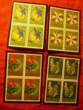 Serie Liechtenstein 1971 - Flora, 4 val. in blocuri de 4