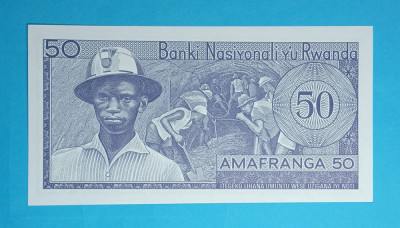 Rwanda 50 Francs 1976 &amp;quot;Mineri&amp;quot; UNC seria W573659 foto