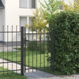 vidaXL Poartă de gard Gri 100 x 120 cm Oțel acoperit cu pulbere