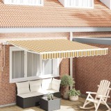 VidaXL Marcheză Retractabilă Galben, Gri, Alb 350 x 250 cm Multicolour