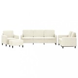 Cumpara ieftin Set de canapele, 4 piese, crem, catifea