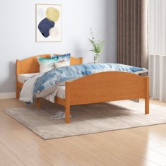 vidaXL Cadru de pat, maro miere, 120x200 cm, lemn masiv de pin 322038