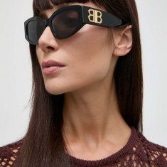 Balenciaga ochelari de soare femei, culoarea negru, BB0324SK