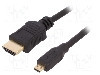 Cablu HDMI - HDMI, HDMI mufa, micro mufa HDMI, 1.5m, negru, QOLTEC - 50510