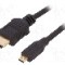 Cablu HDMI - HDMI, HDMI mufa, micro mufa HDMI, 1.5m, negru, QOLTEC - 50510