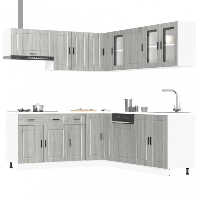 Set de dulapuri de bucătărie 11 piese &bdquo;Porto&rdquo; lemn Sonoma gri