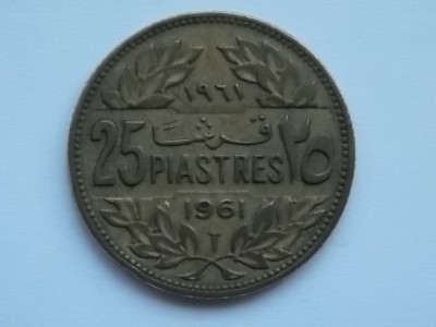 25 PIASTRES 1961 LIBAN foto