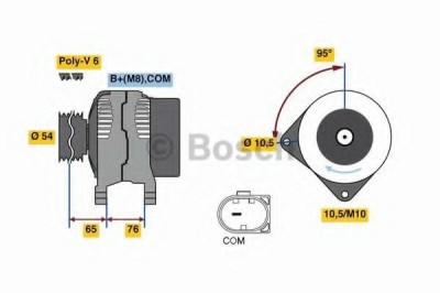 Generator / Alternator BMW Seria 3 (E90) (2005 - 2011) BOSCH 0 986 080 580 foto