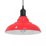 VidaXL Lampă suspendată reglabilă pe &icirc;nălțime E27 roșu lucios metal