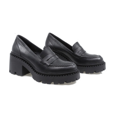 Pantofi Dama, Caspian, Cas-23802-23913, Casual, Piele Naturala , Negru foto