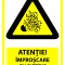 Semn atentie improscare cu pietris