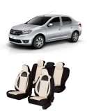 Cumpara ieftin Huse auto dedicate DACIA Logan 2012 - 2019 cu insertii de piele ecologica