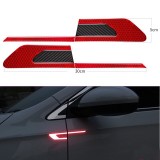 Cumpara ieftin Set 2 stickere reflectorizante BUMERANG cu insertie Carbon 5D, culoare Rosie